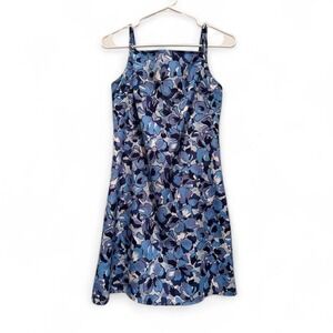 Jonathan Martin‎ Vintage Blue Purple Floral Mini Dress Size 3 Sleeveless Girly